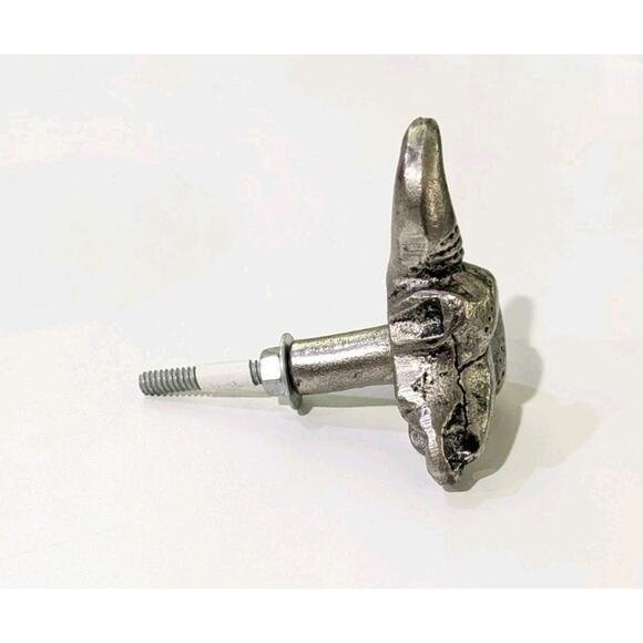 Bull Skull Pewter Knob Handle Western Decor Drawer Pull Hardware Southwest - Picture 4 of 5